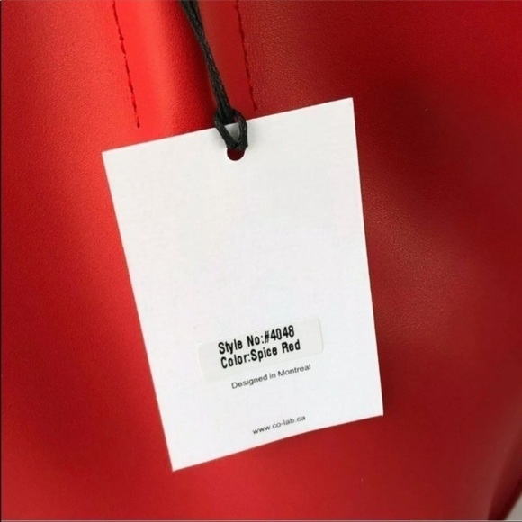 Co-lab bag Colab Christopher kon vegan Leather satchel tote Red NWT - Picture 5 of 10